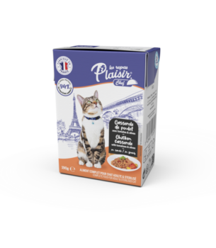 PLAISIR CHEF CHAT 190G CASSEROLE DE POULET AVEC TOMATES & OLIVES