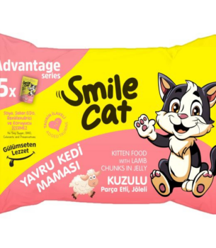 SMILE KITTEN FLOWPACK WITH LAMB IN JELLY 85G*5
