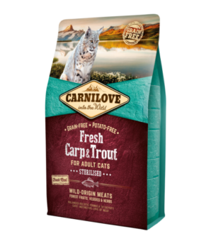 CARNILOVE CHAT CARP TROUT STERILSE 2 KG